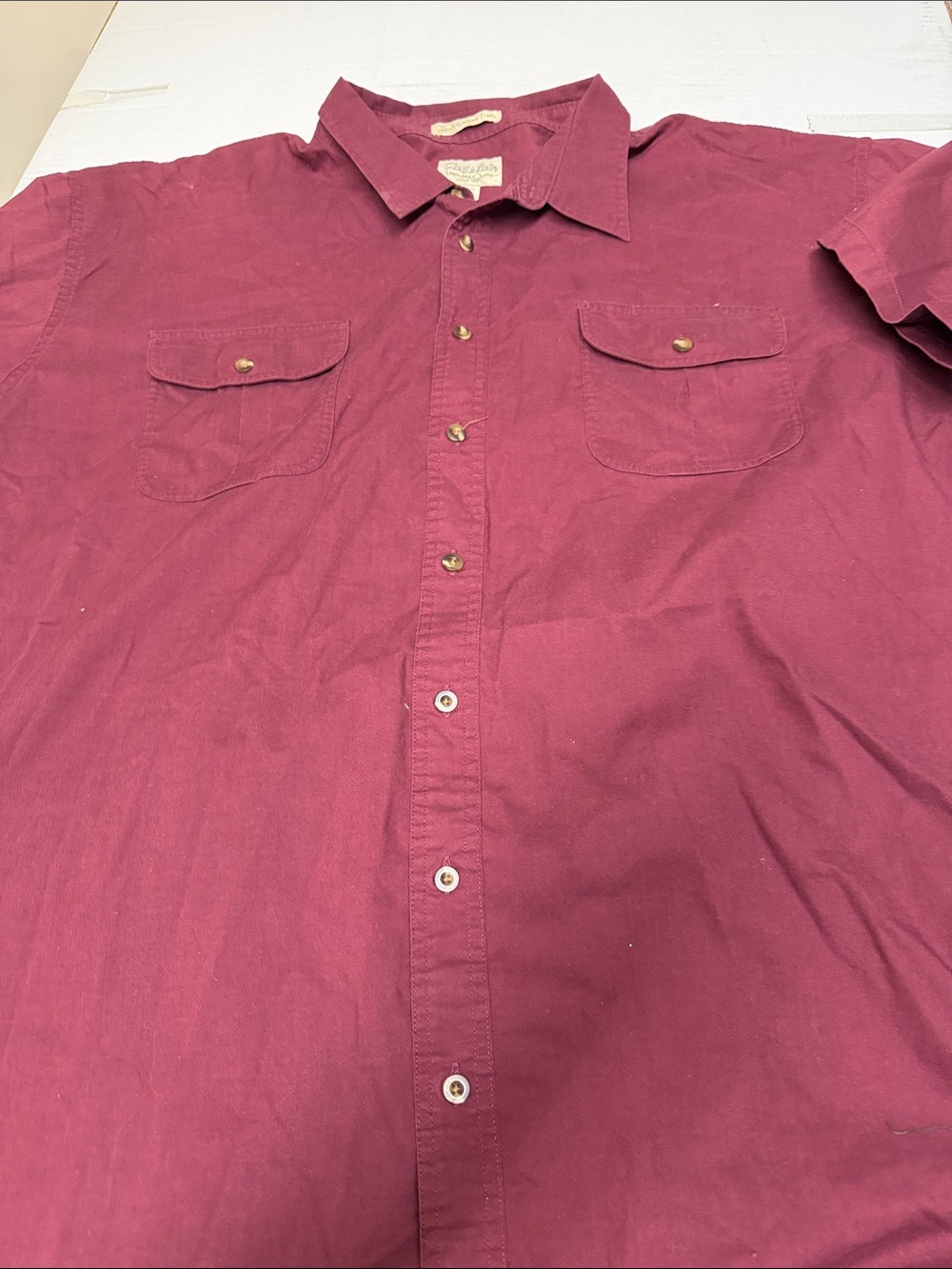 Cabela's Men's Short-Sleeve Button-Down Shirt in Wine